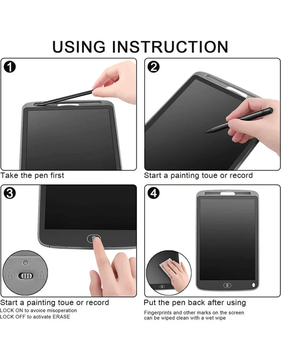 10.5" Adults Writing Doodle Pad - BLACK - Image 2